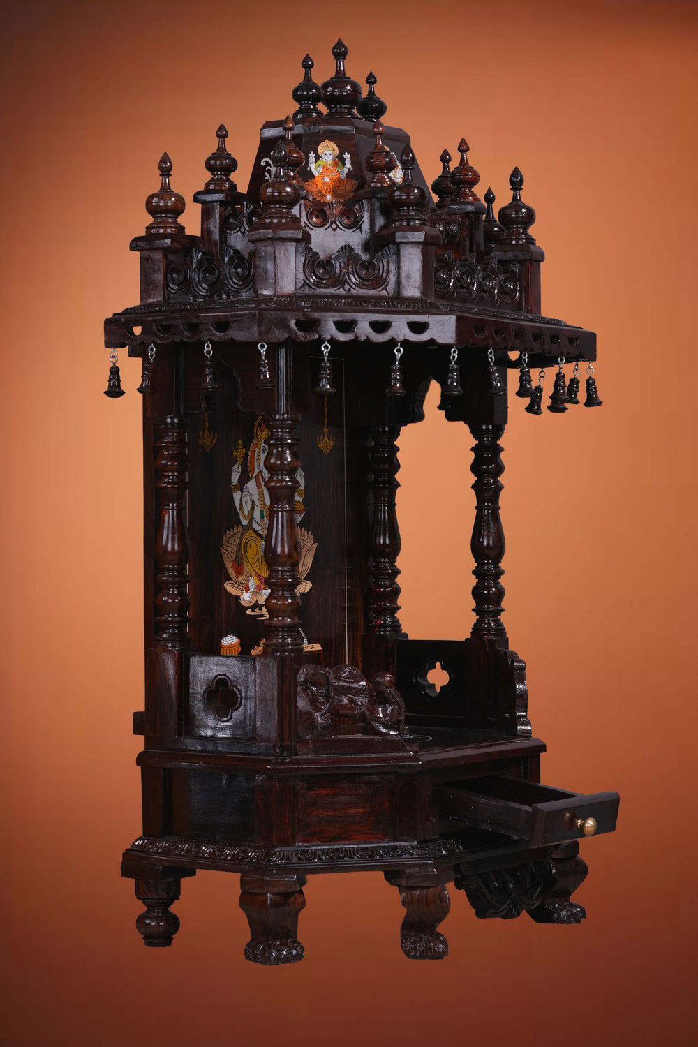 Image of Pooja Temple in Rosewood With Ganesha Inlay