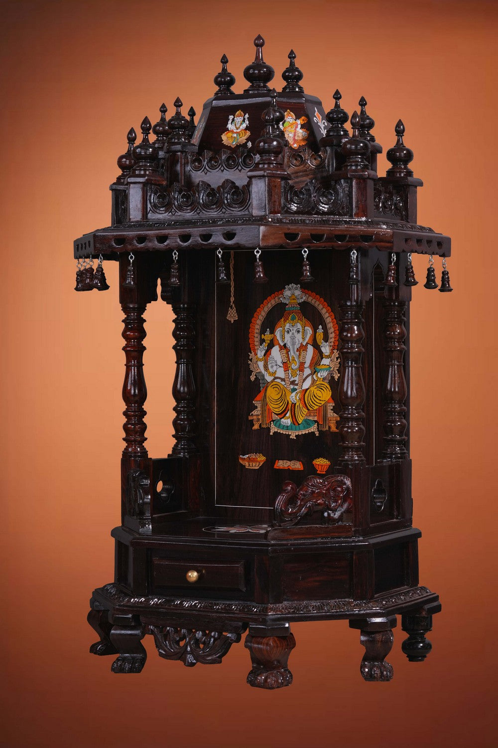 Image of Pooja Temple in Rosewood With Ganesha Inlay