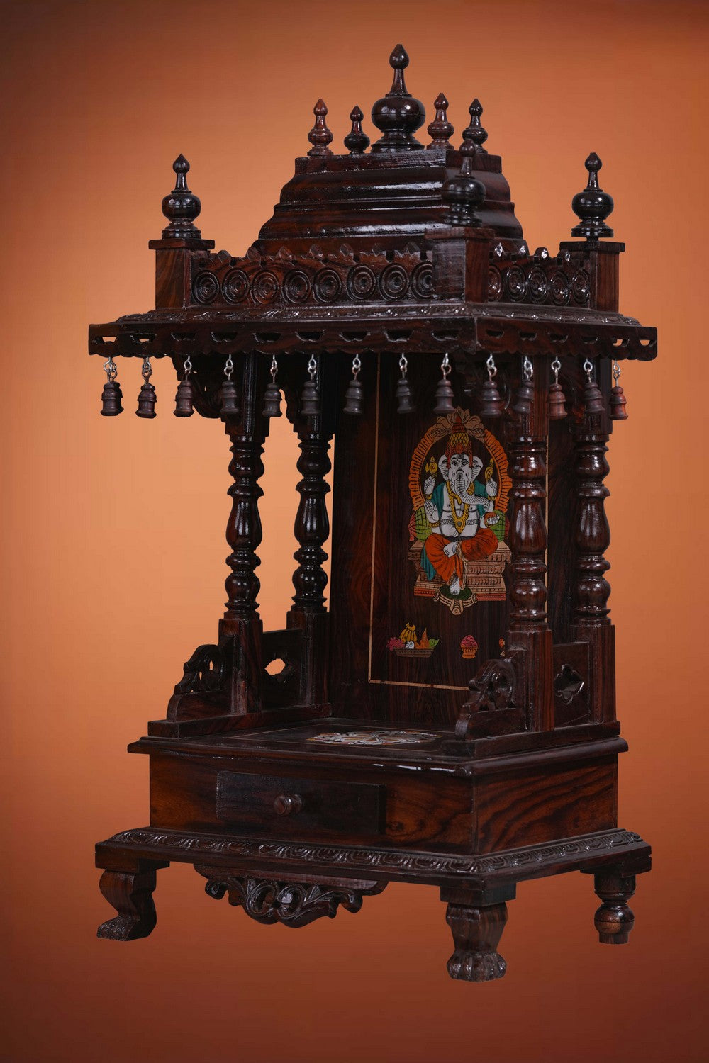 Image of Pooja Temple in Rosewood With Ganesha Inlay