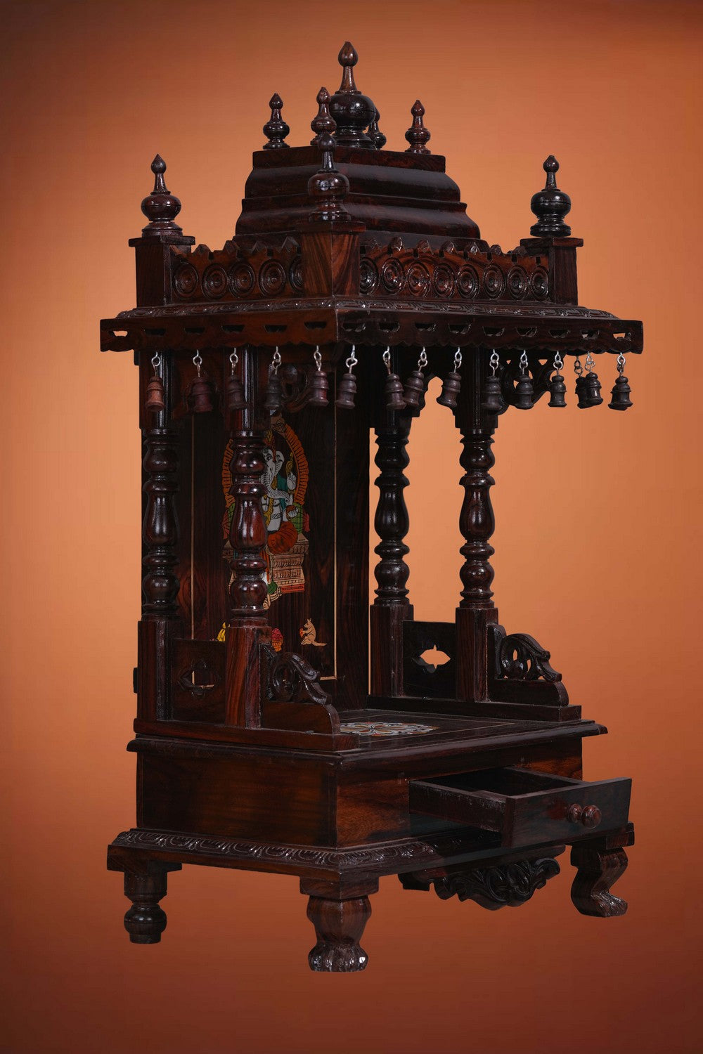 Image of Pooja Temple in Rosewood With Ganesha Inlay