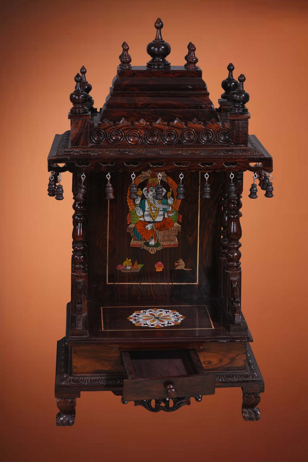 Image of Pooja Temple in Rosewood With Ganesha Inlay