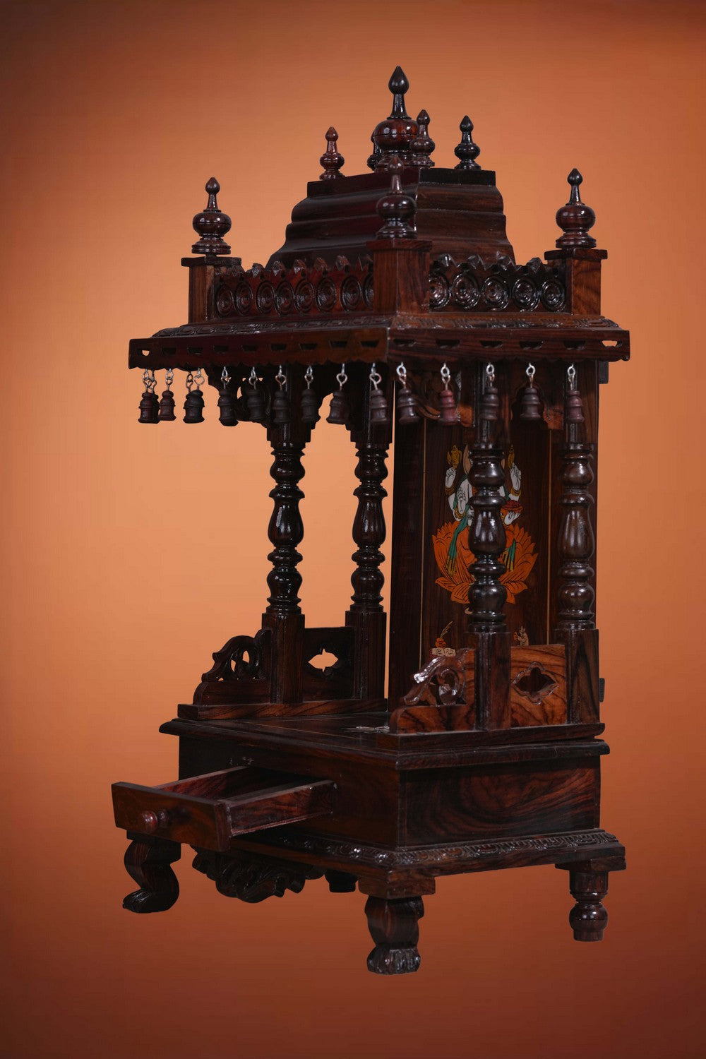 Image of Pooja Temple in Rosewood With Ganesha Inlay