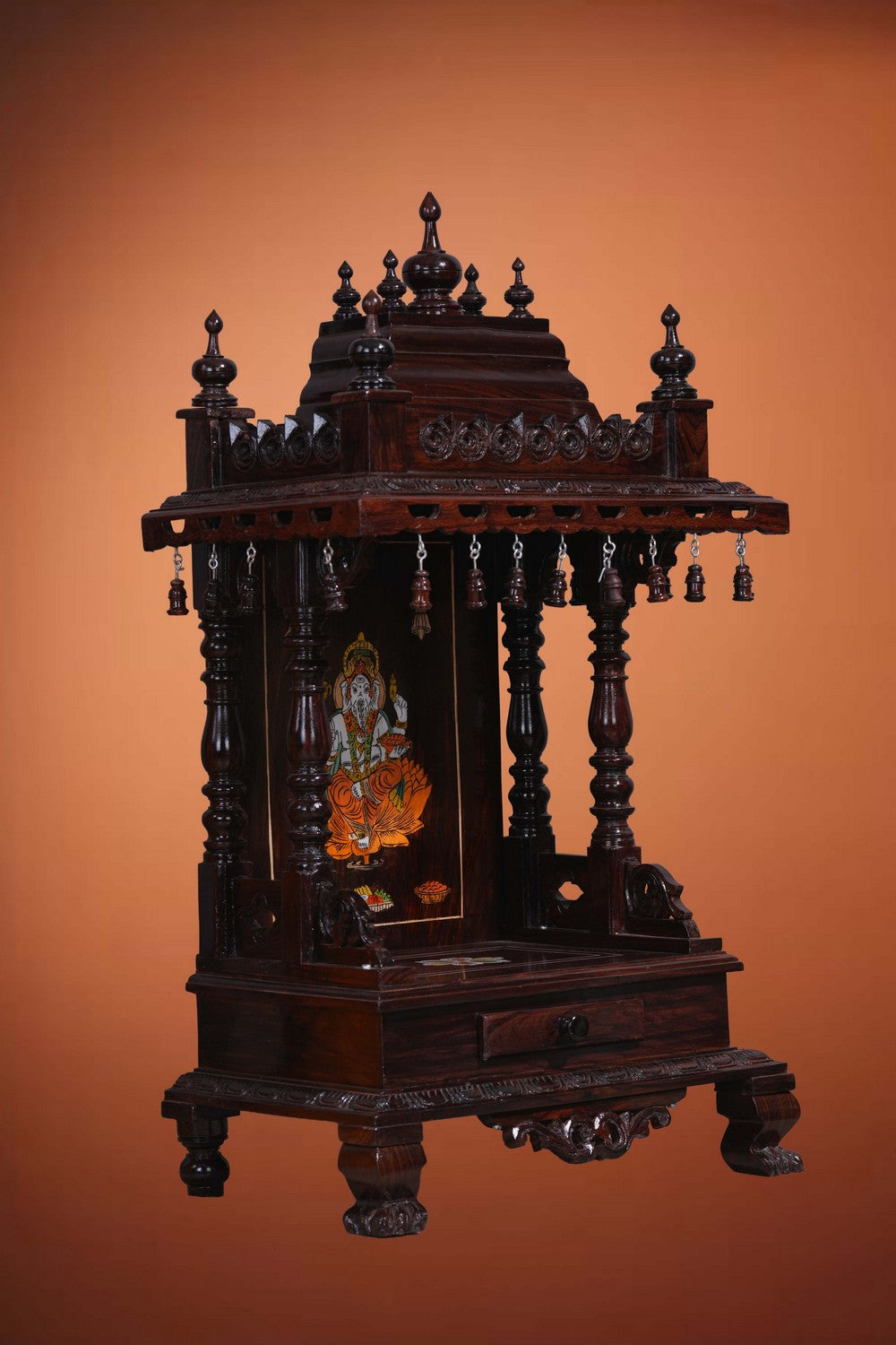 Image of Pooja Temple in Rosewood With Ganesha Inlay