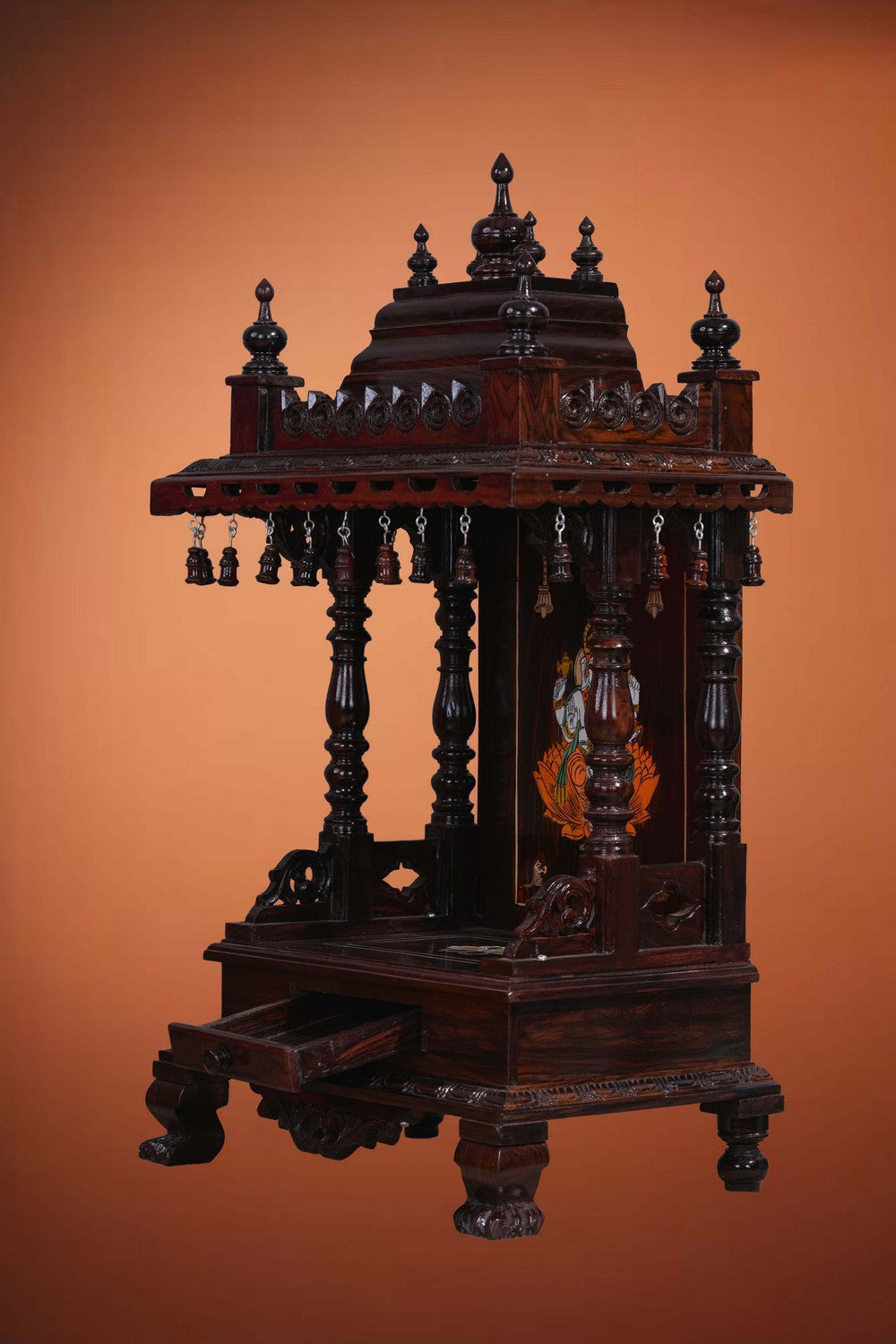 Image of Pooja Temple in Rosewood With Ganesha Inlay