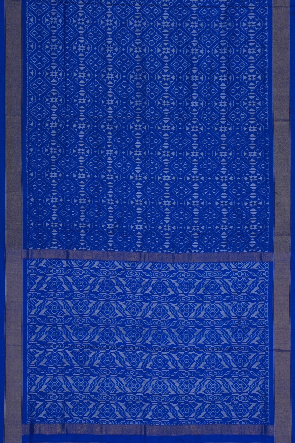Image of Pochampally Ikat Silk Blue Saree