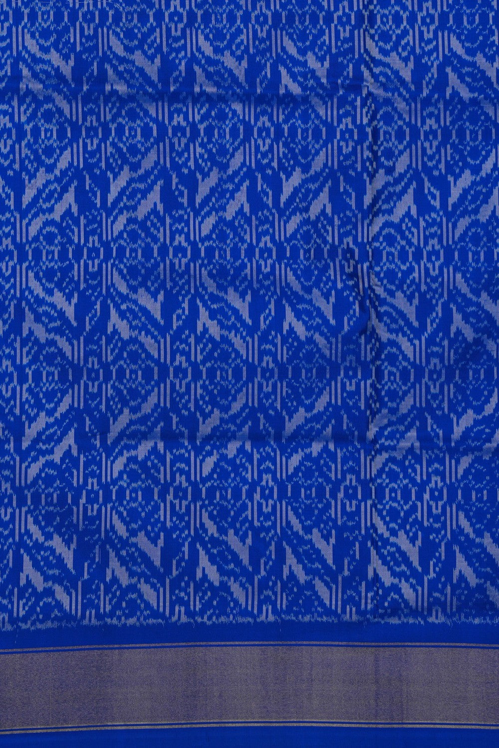 Image of Pochampally Ikat Silk Blue Saree