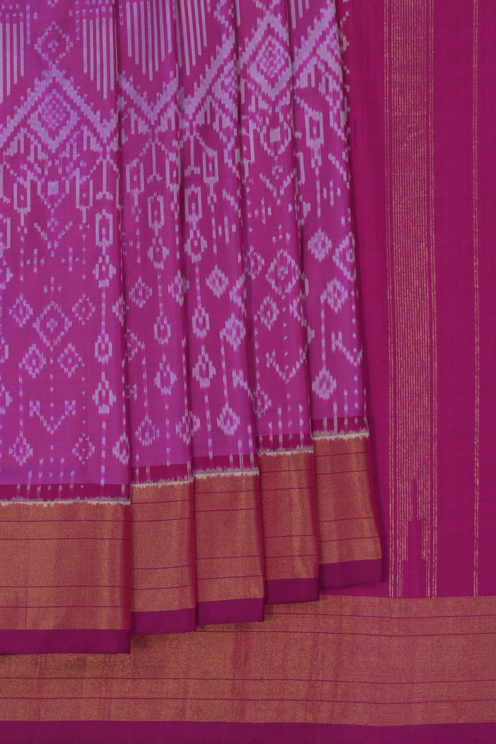 Image of Pochampally Ikat Silk Purple Saree