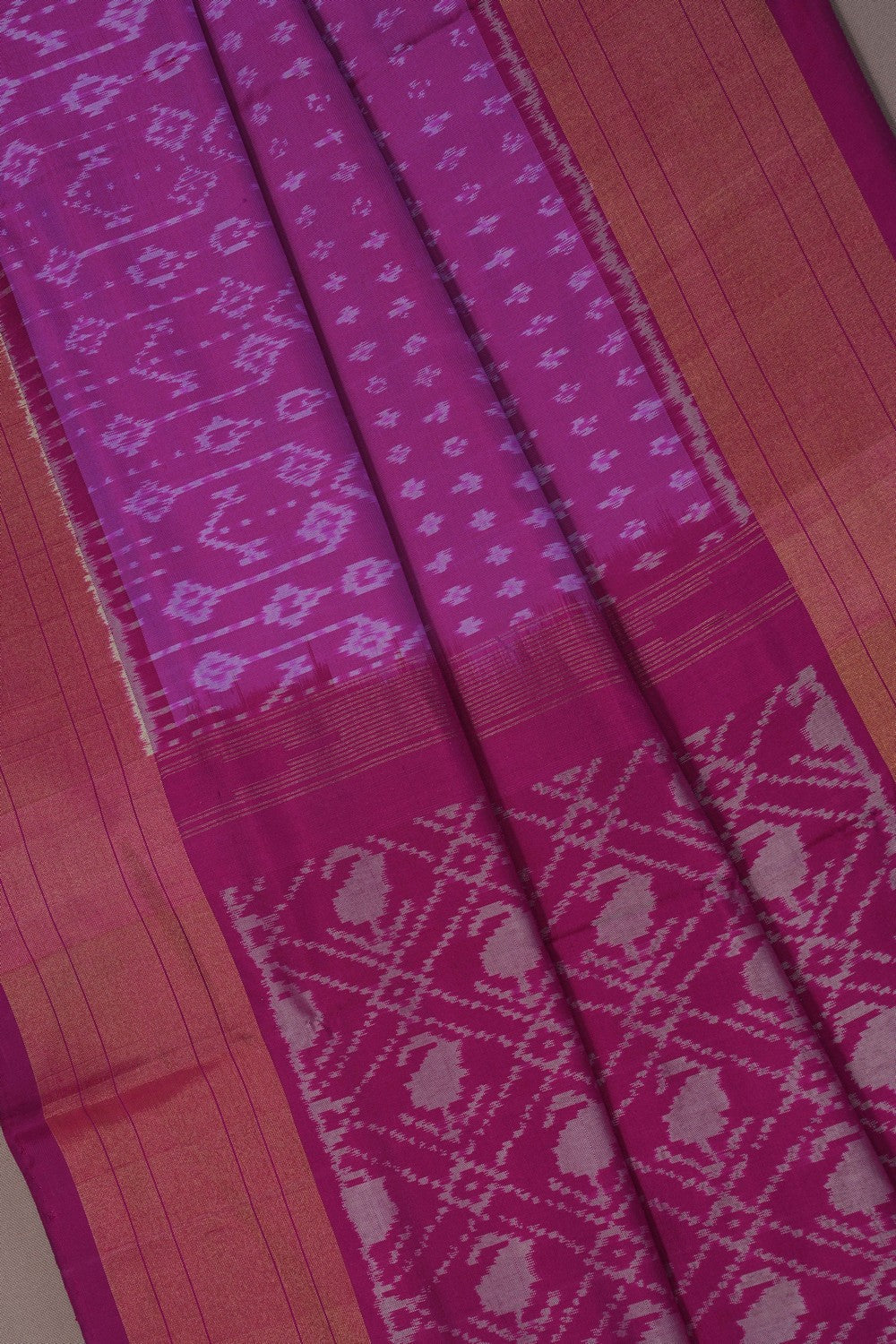 Image of Pochampally Ikat Silk Purple Saree