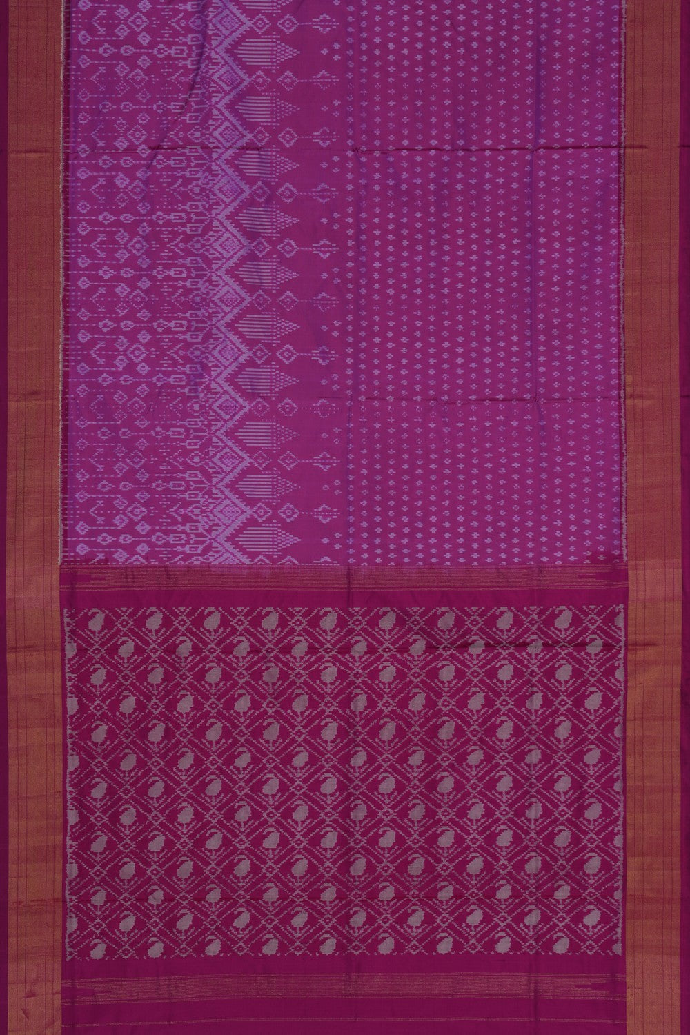 Image of Pochampally Ikat Silk Purple Saree