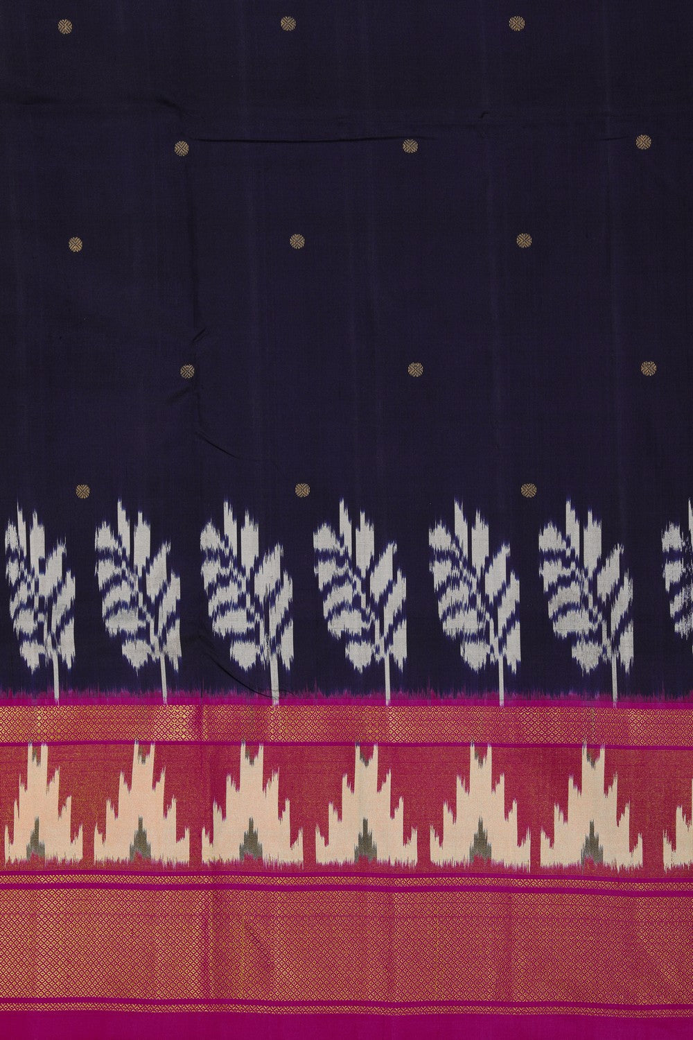 Image of Pochampally Silk Navy-Blue Saree