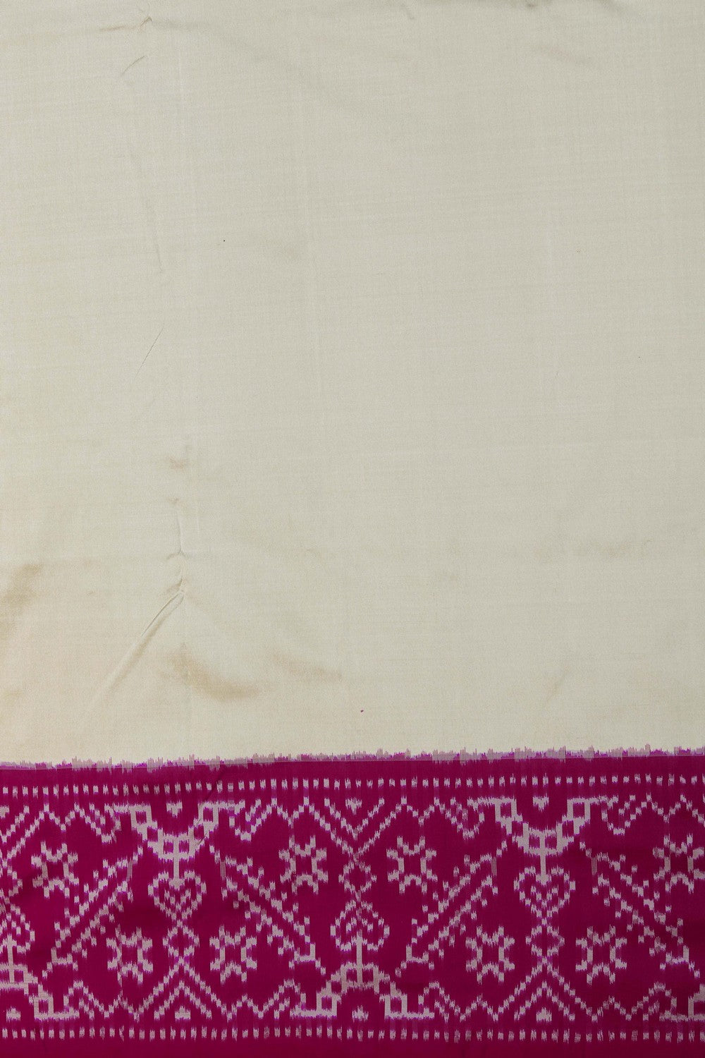 Image of Pochampally Ikat Silk Cream Saree