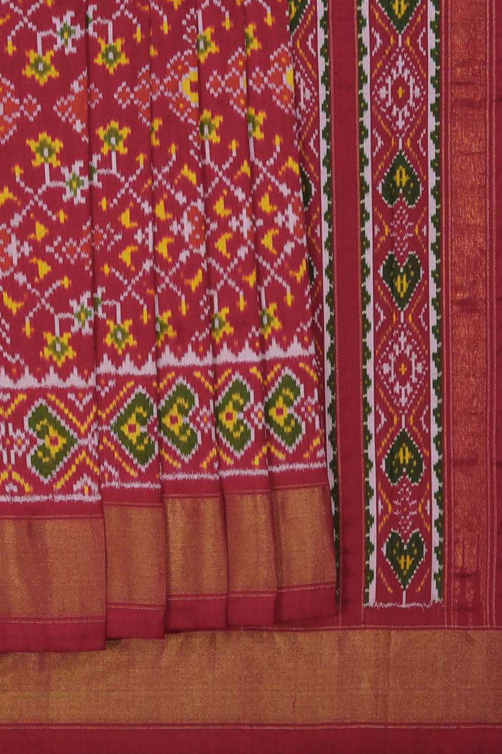 Image of Pochampally Ikat Silk Red Saree
