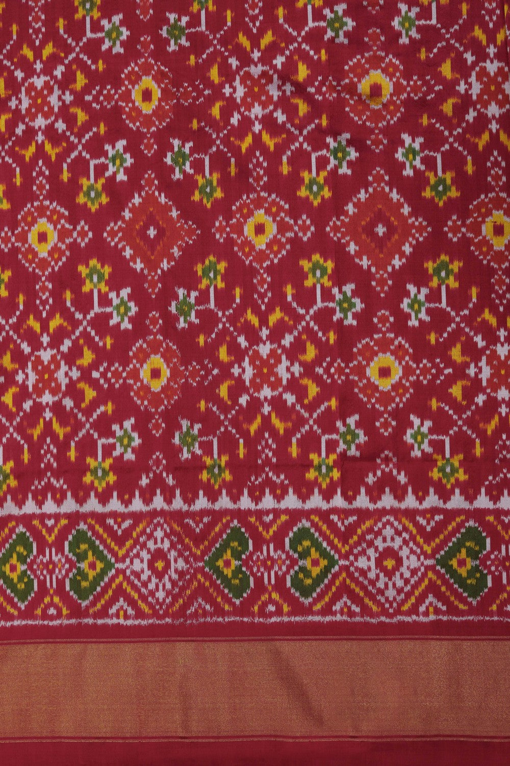 Image of Pochampally Ikat Silk Red Saree