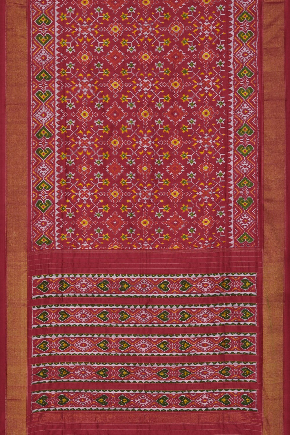 Image of Pochampally Ikat Silk Red Saree