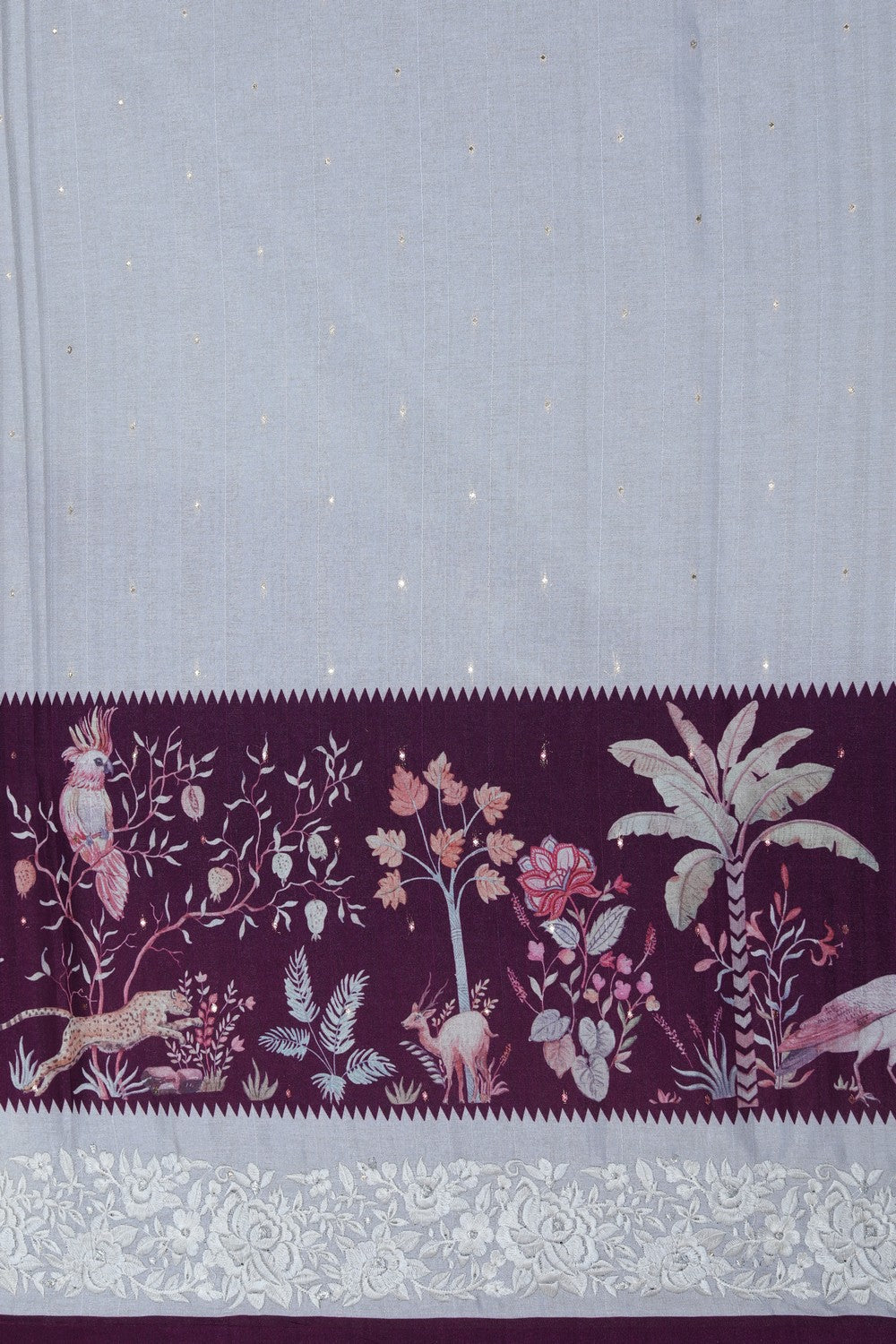 Image of Tussar Silk Embroidery Saree