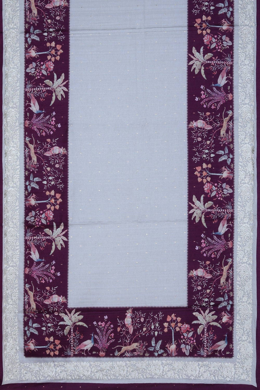 Image of Tussar Silk Embroidery Saree