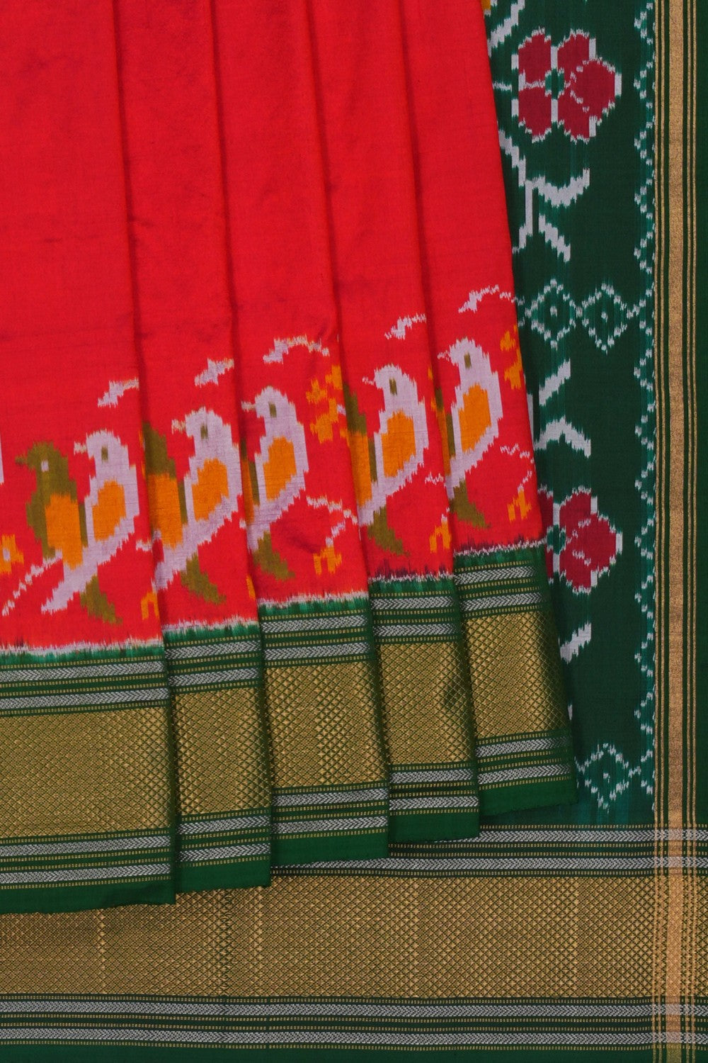 Image of Pochampally Ikat Silk Red Saree