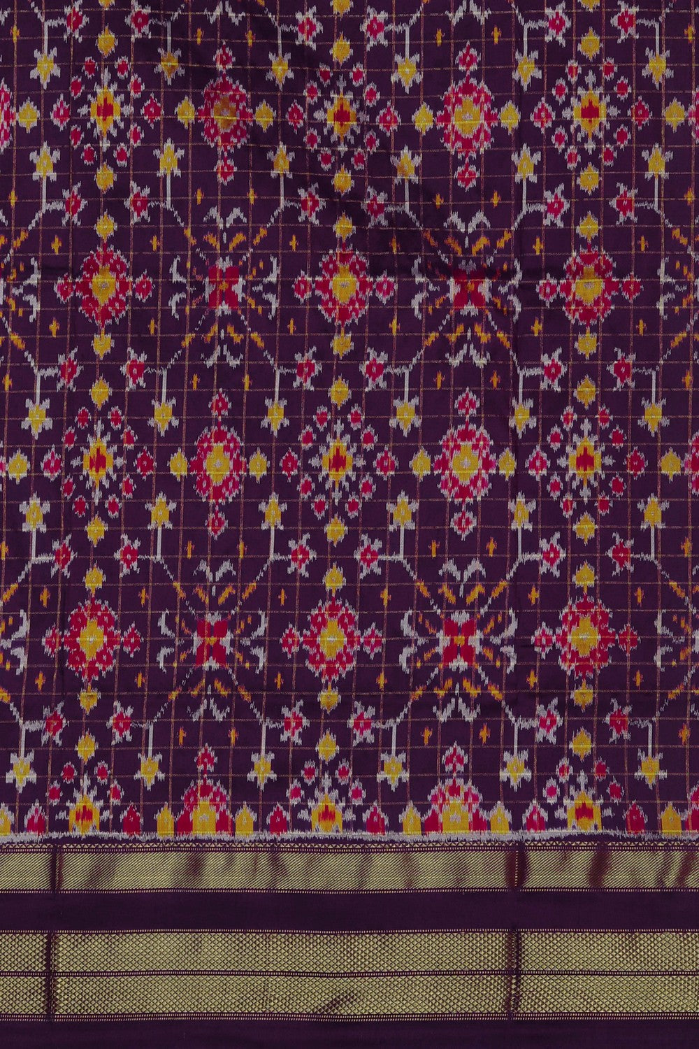 Image of Pochampally Ikat Silk Yellow Saree