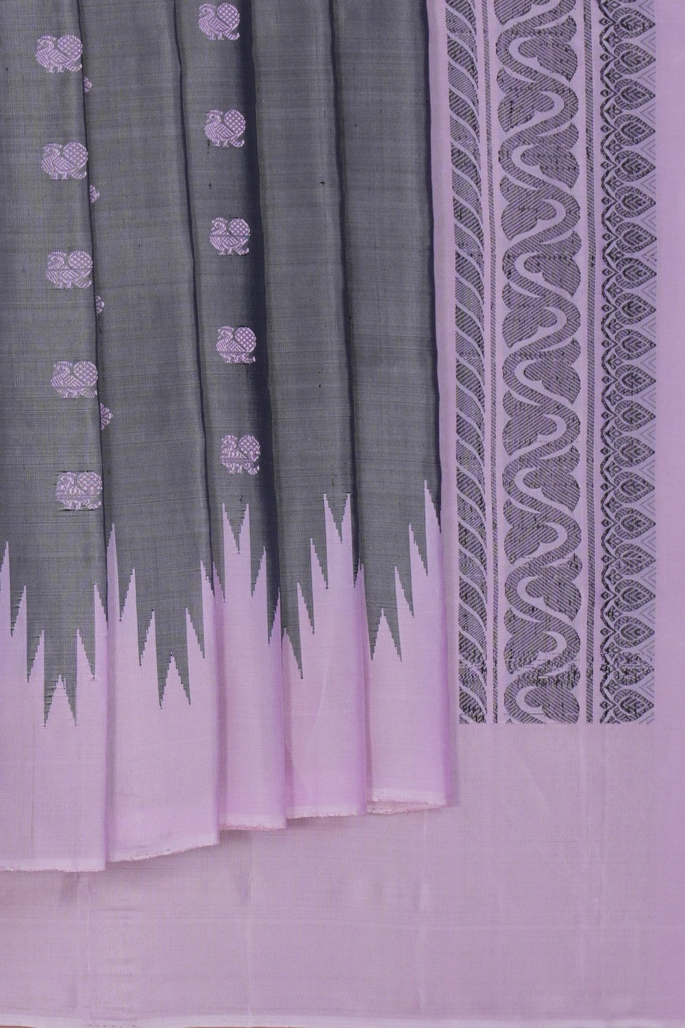 Image of Gadwal Silk Grey Saree