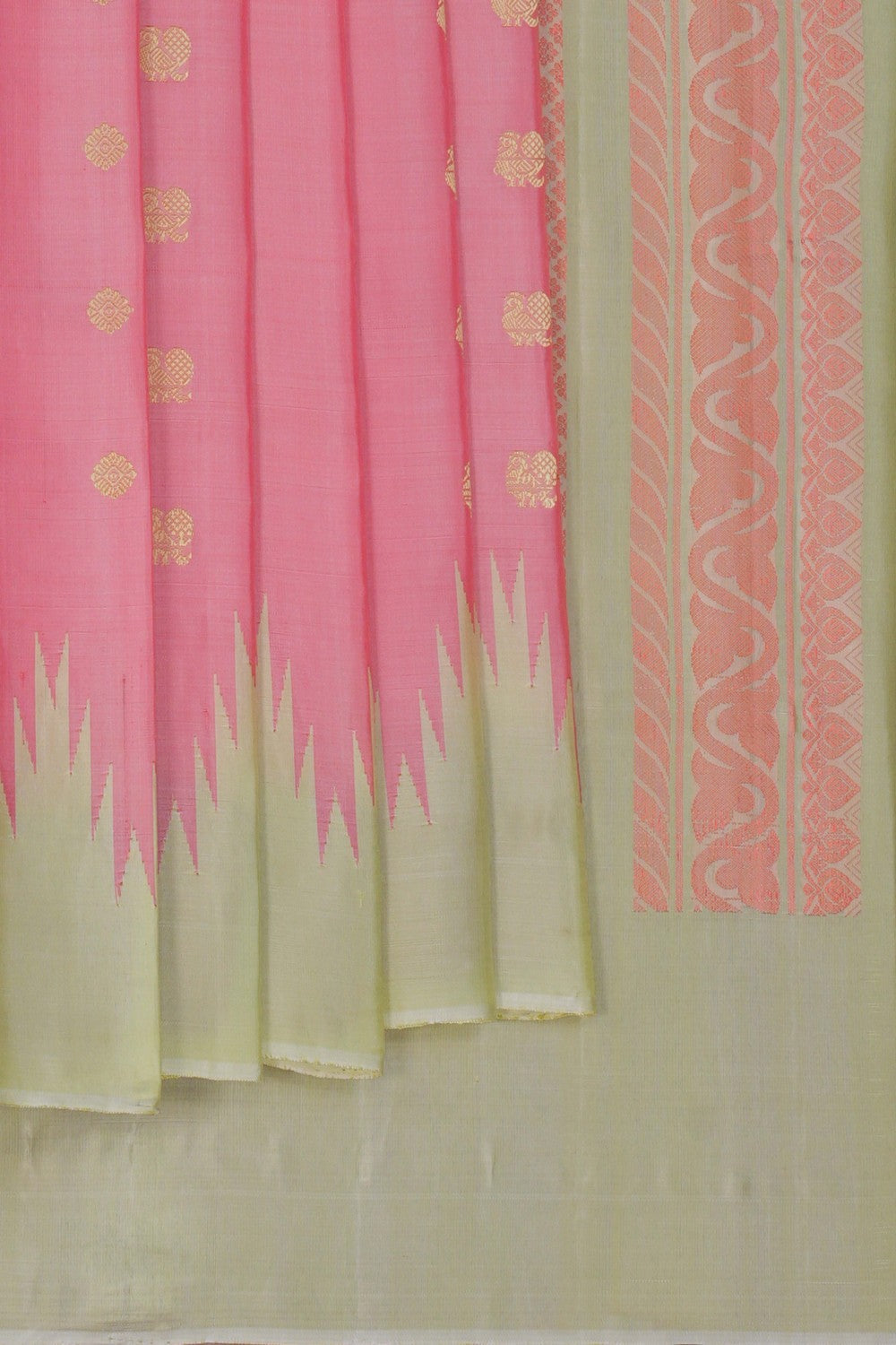 Image of Gadwal Silk Pink Saree