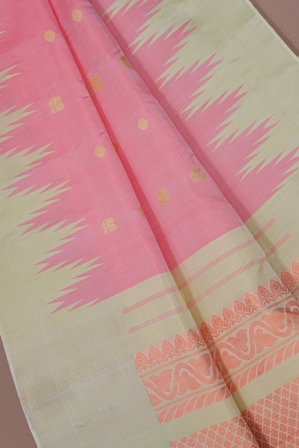 Image of Gadwal Silk Pink Saree