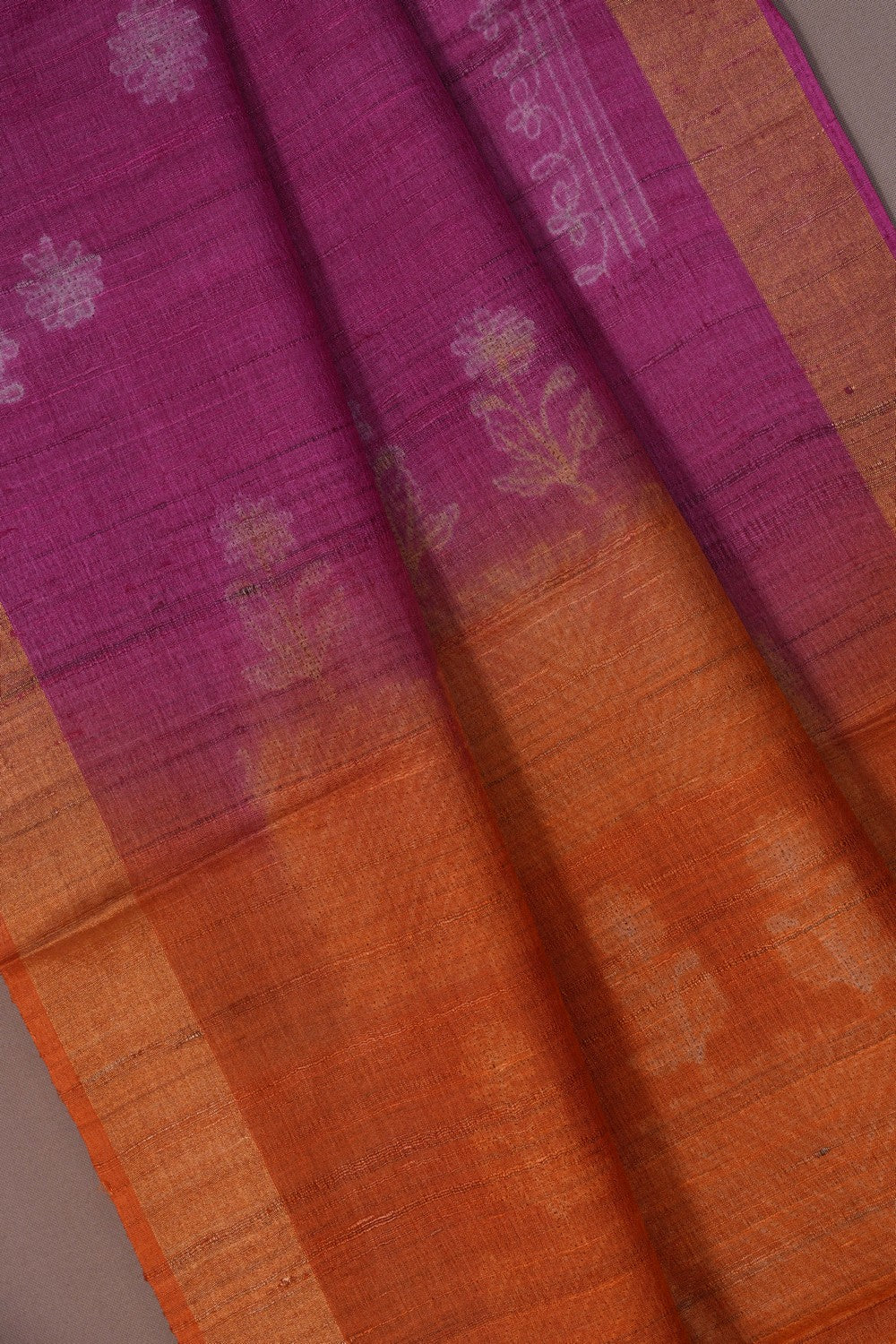 Image of Tussar Silk Pink Saree