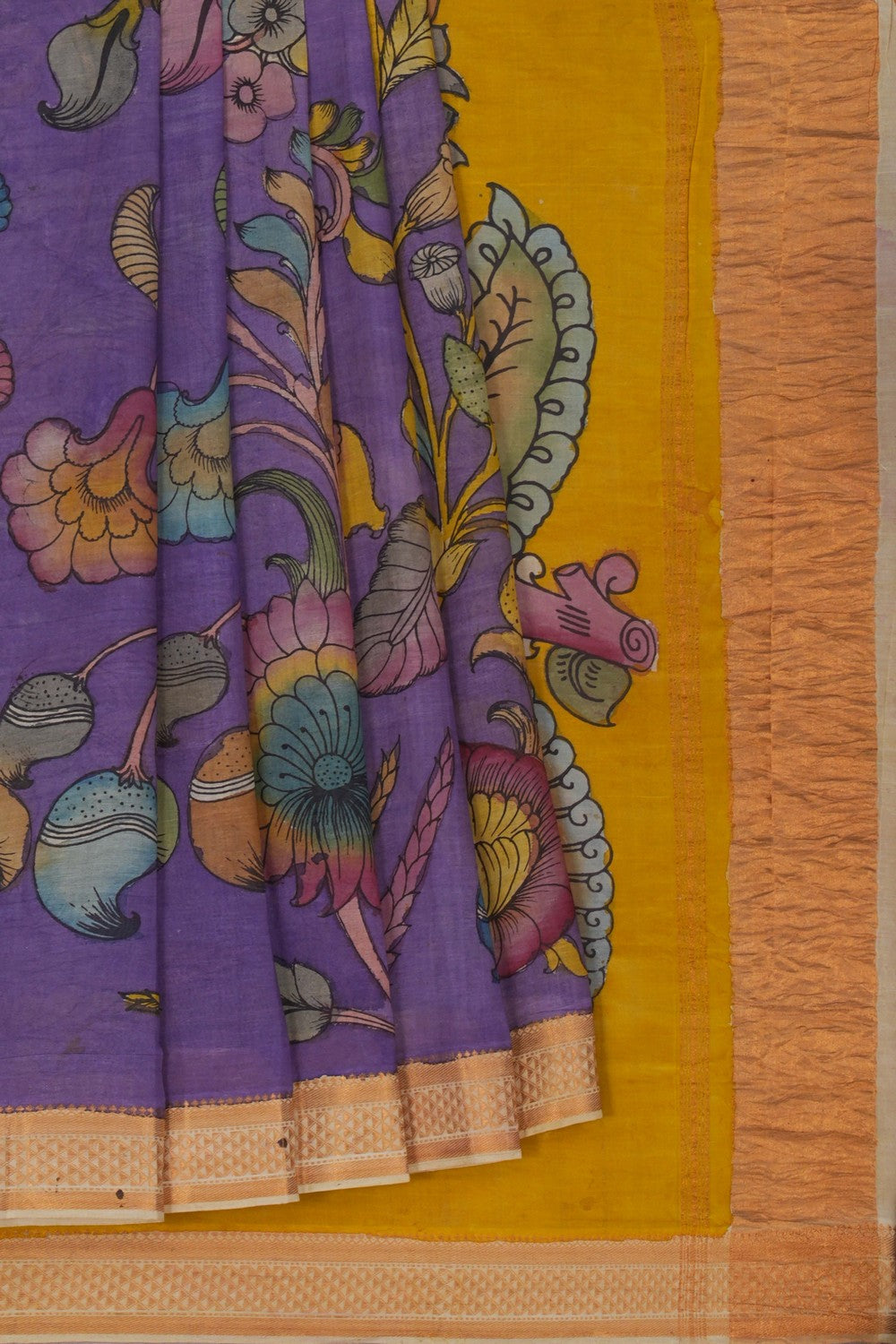 Image of Mangalgiri Silk Kalamkari Saree