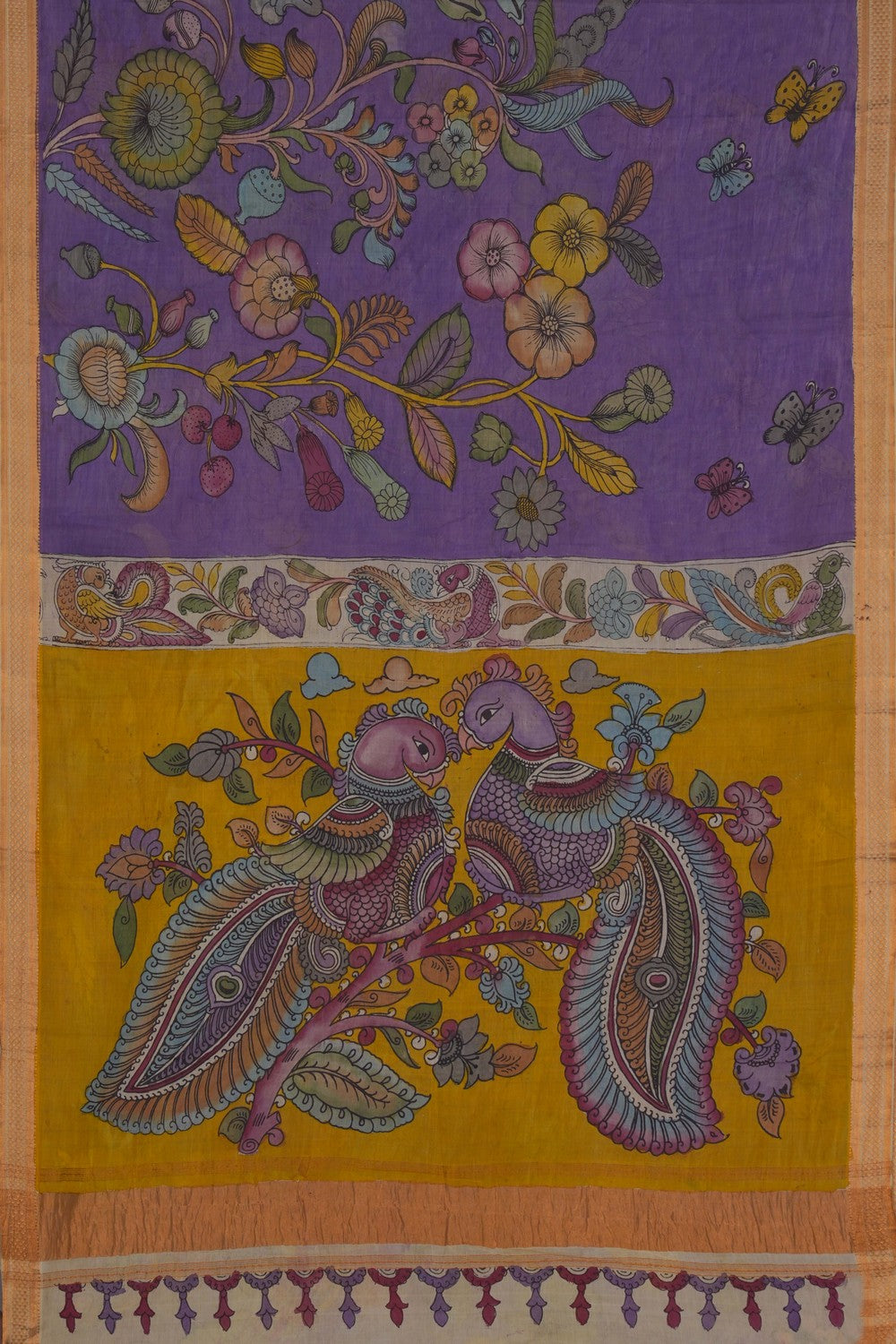 Image of Mangalgiri Silk Kalamkari Saree