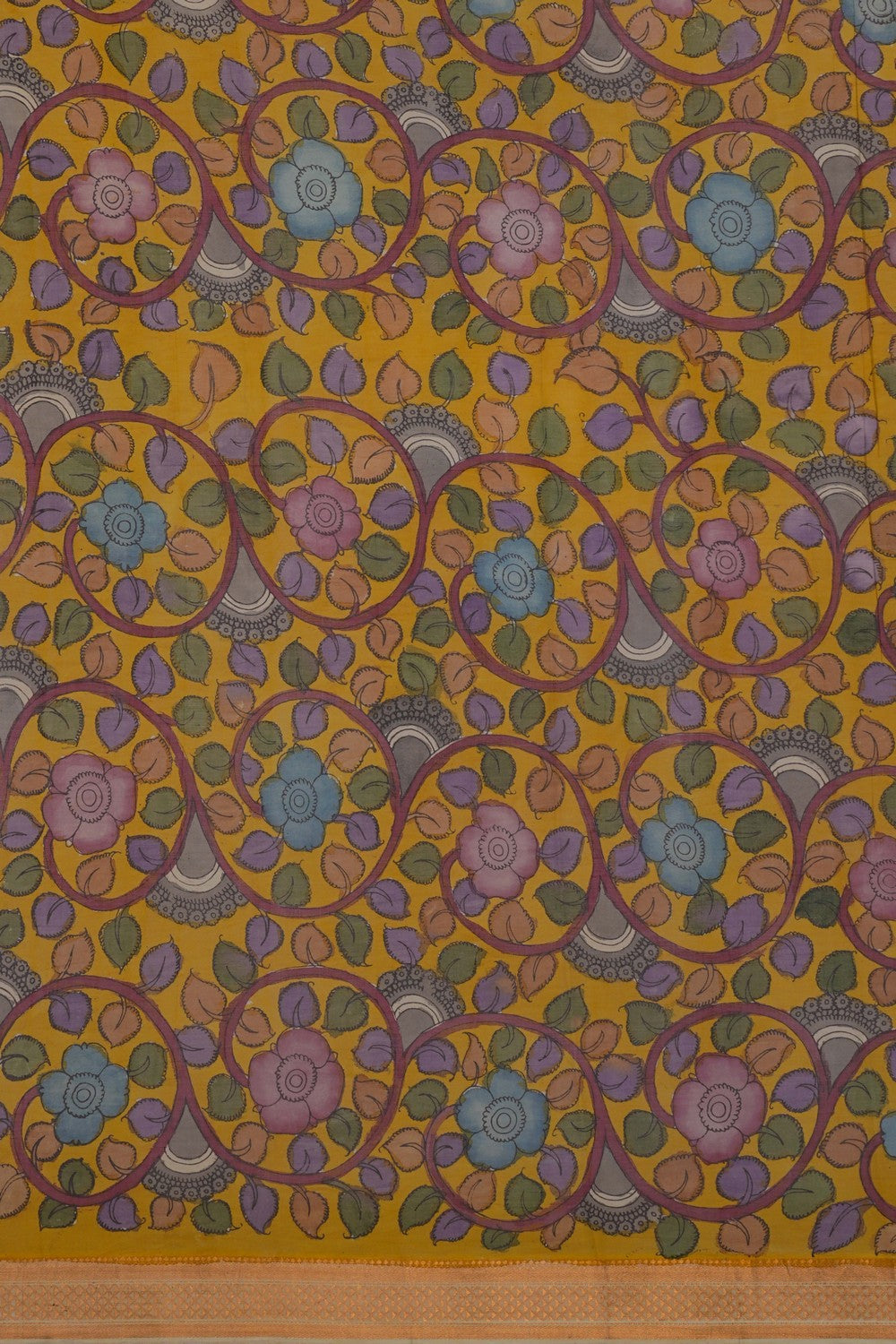 Image of Mangalgiri Silk Kalamkari Saree