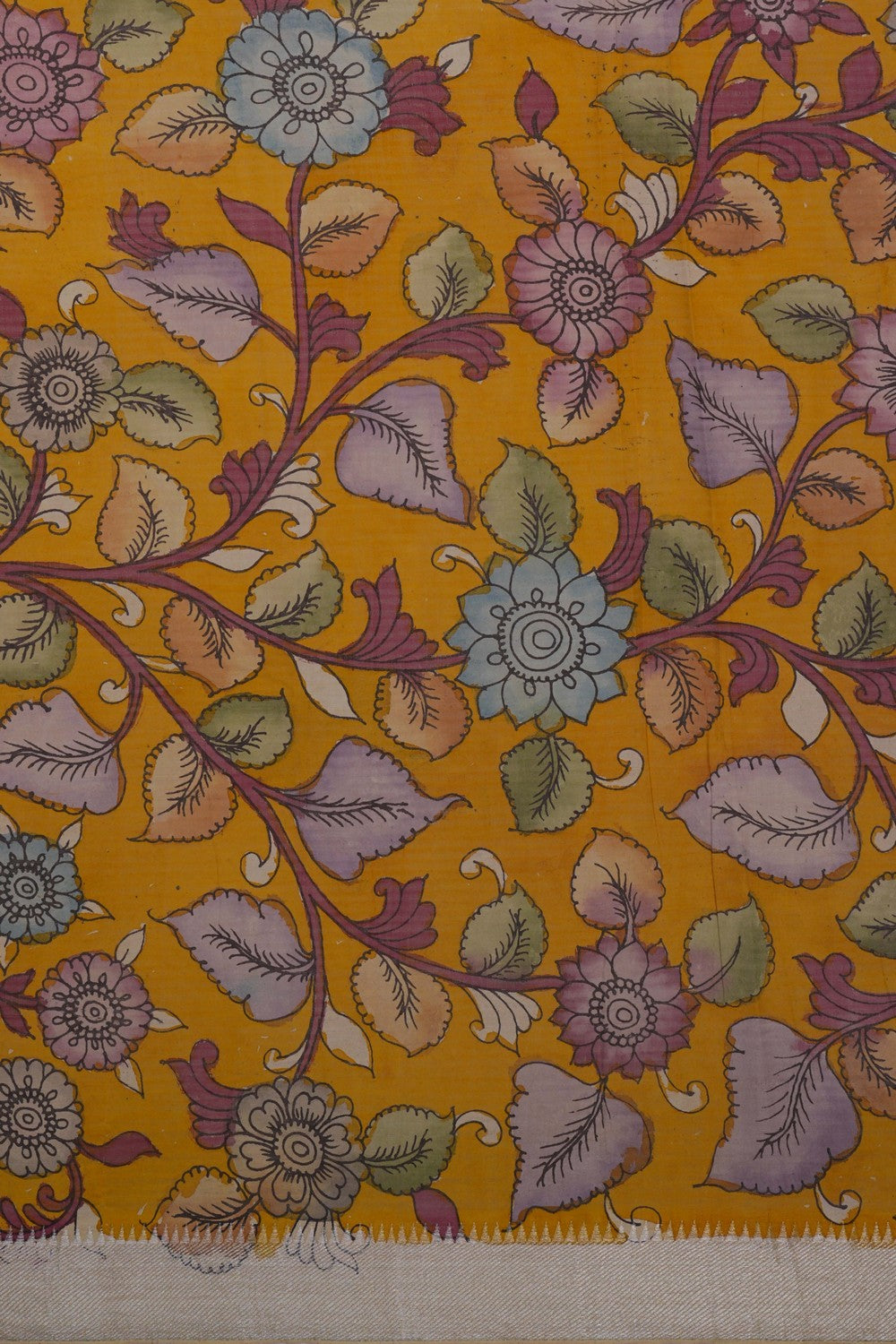 Image of Mangalgiri Silk Kalamkari Saree