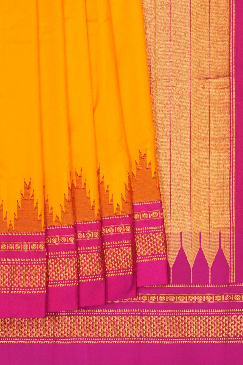 Image of Narayanpet Silk Yellow Saree