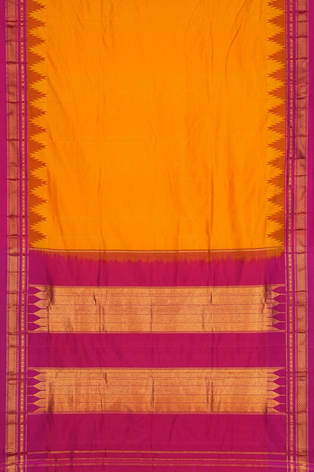 Image of Narayanpet Silk Yellow Saree