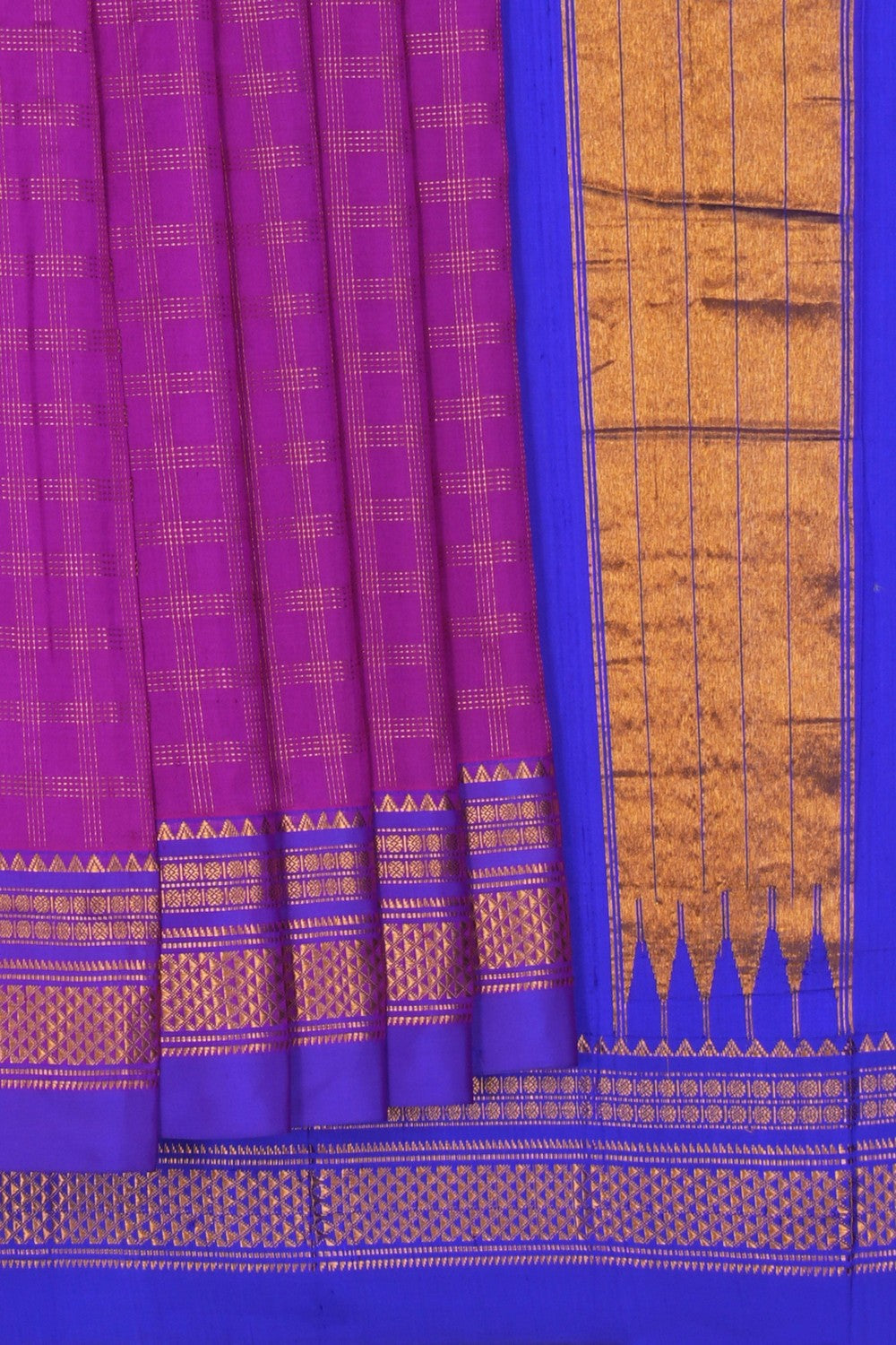 Image of Narayanpet Silk Magenta-Pink Saree