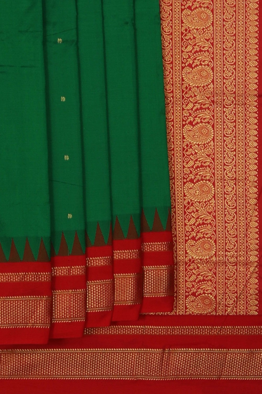 Image of Narayanpet Silk Green Saree