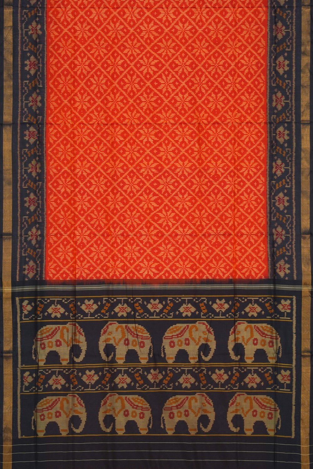 Image of Rajkot Silk Orange Saree