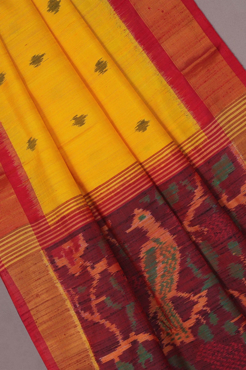 Image of Rajkot Dupion Silk Yellow Saree