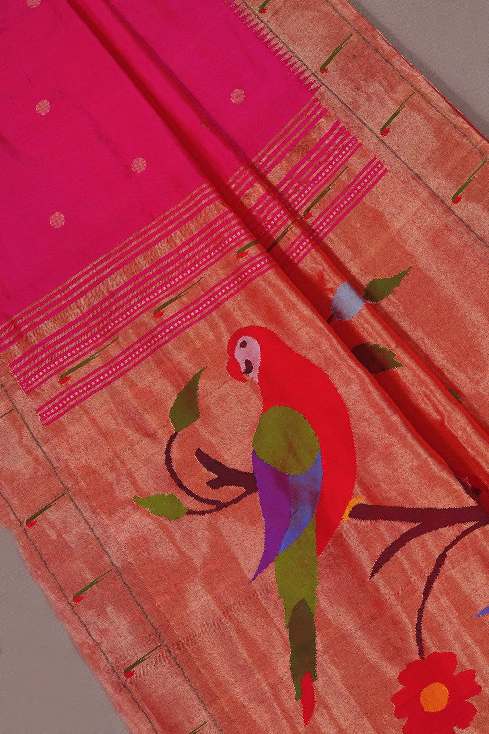 Image of Paithani Silk Pink Saree