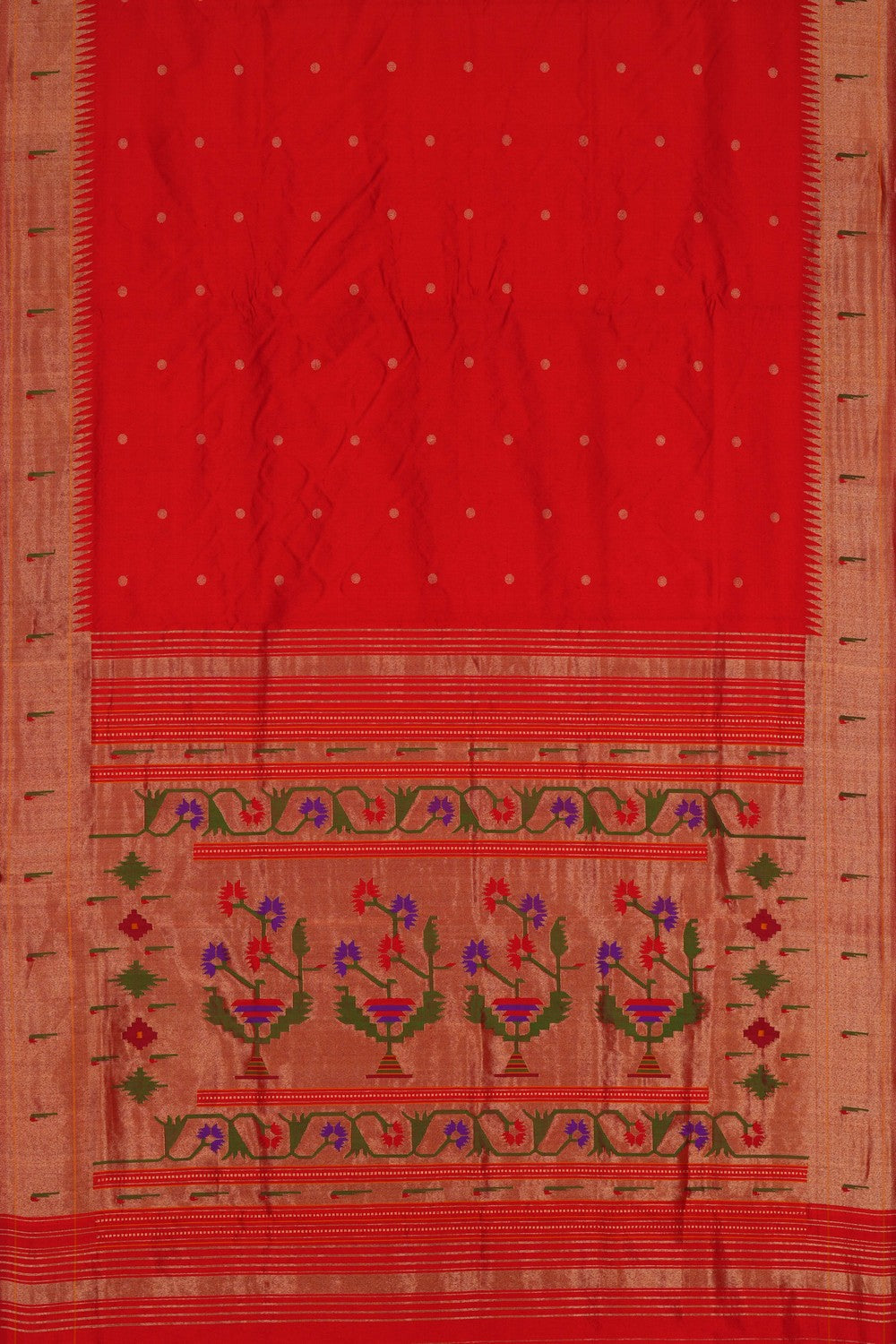 Image of Paithani Silk Red Saree