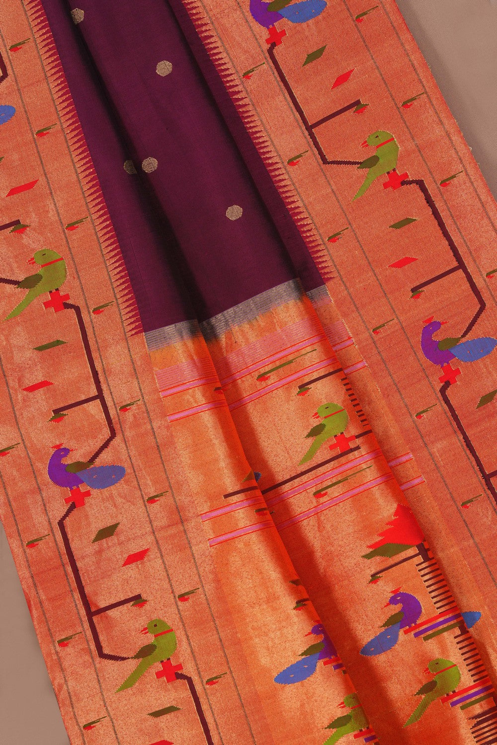 Image of Paithani Silk Violet Saree