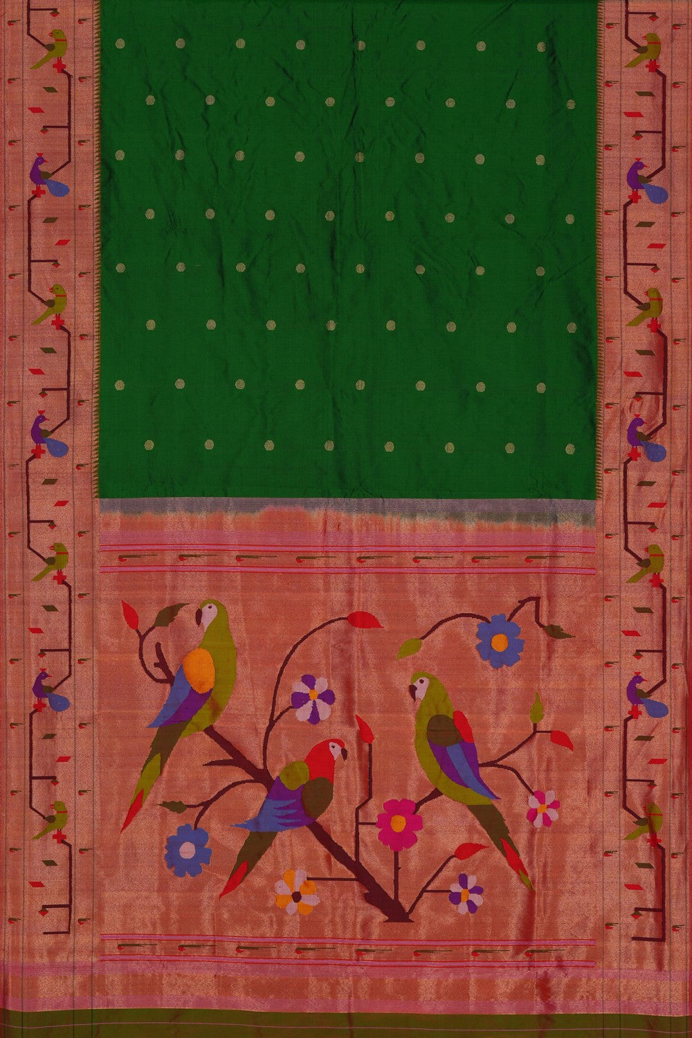 Image of Paithani Silk Green Saree