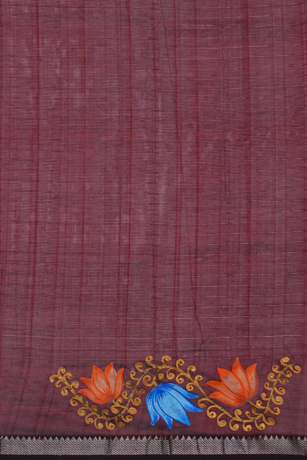 Image of Mangalgiri Silk Maroon Saree