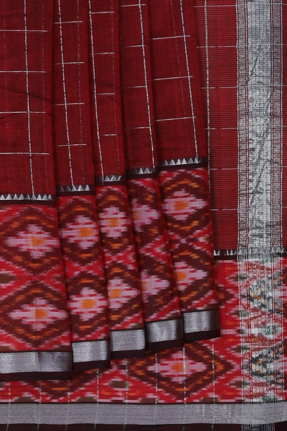 Image of Mangalgiri Silk Maroon Saree