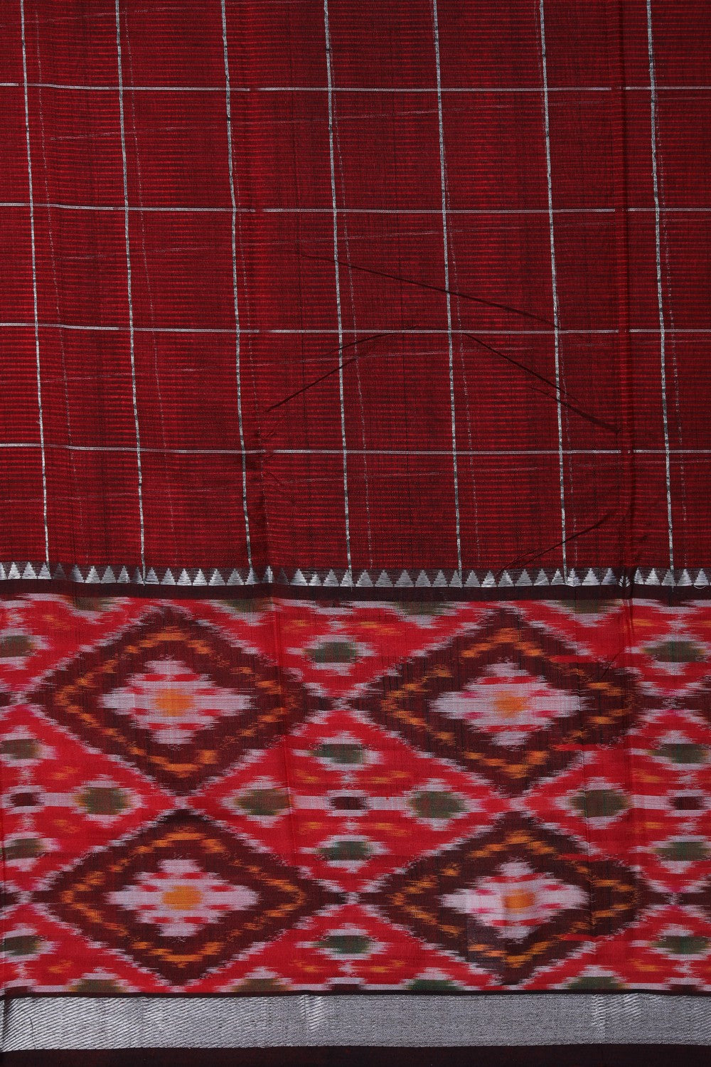 Image of Mangalgiri Silk Maroon Saree