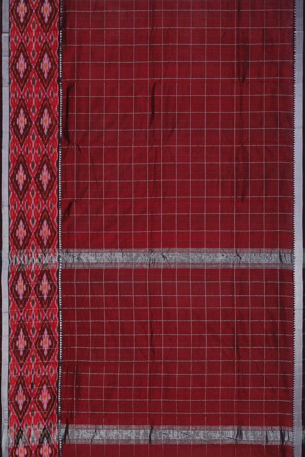 Image of Mangalgiri Silk Maroon Saree