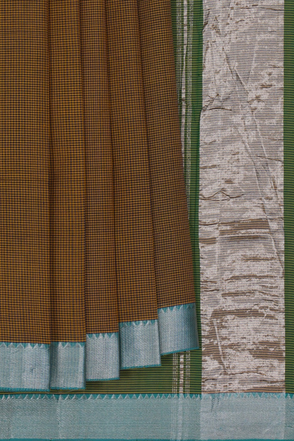 Image of Mangalgiri Moss-Green Saree