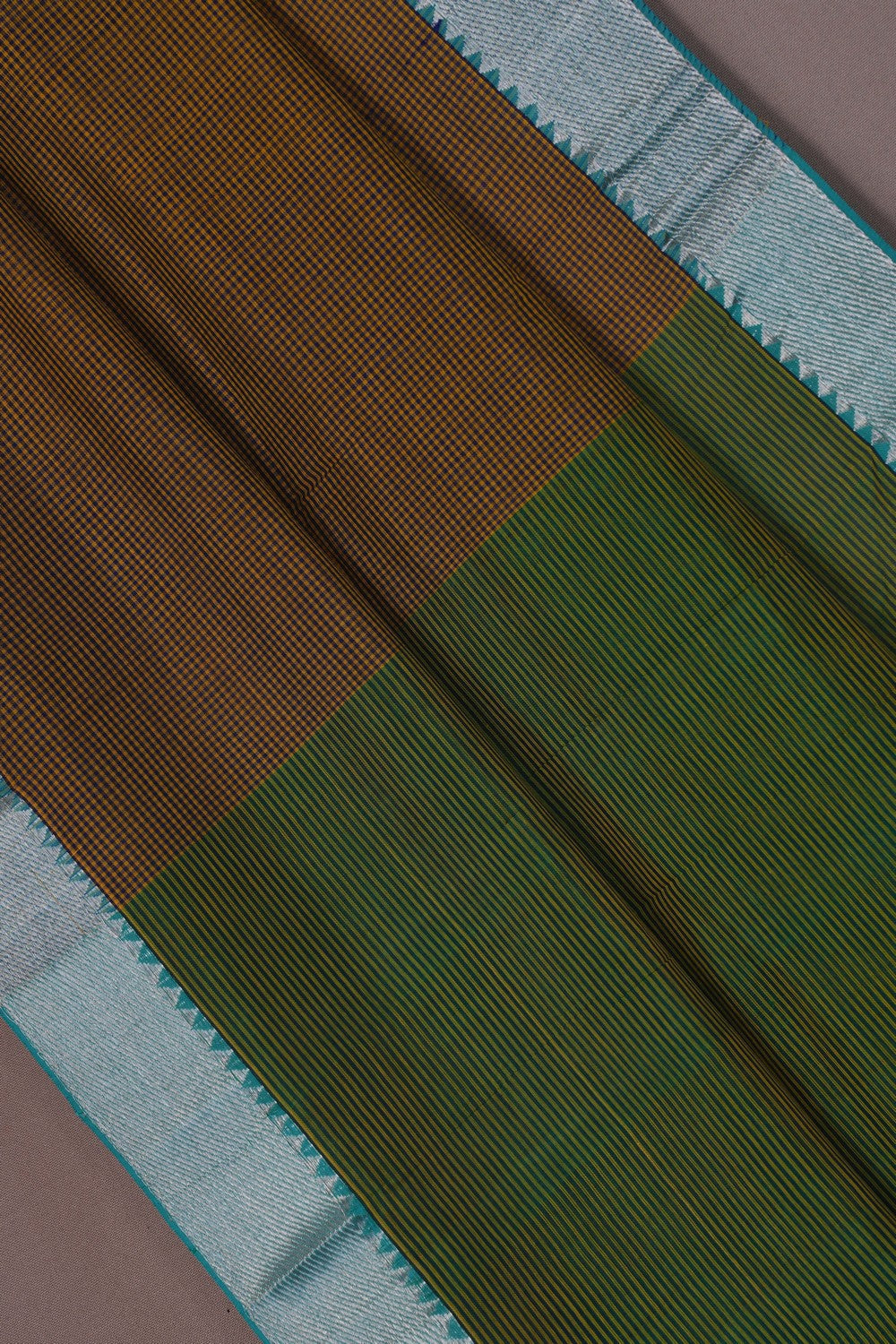 Image of Mangalgiri Moss-Green Saree