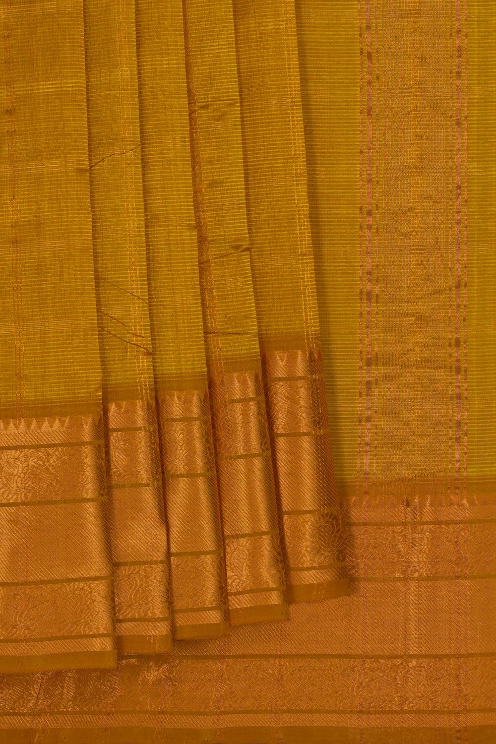 Image of Mangalgiri Zari Kattam Yellow Saree