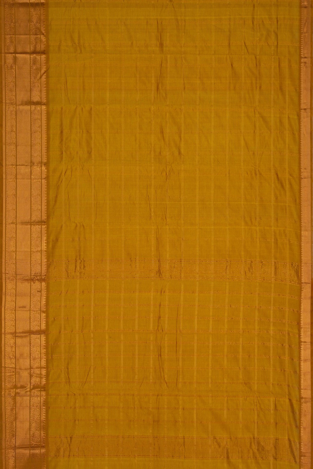 Image of Mangalgiri Zari Kattam Yellow Saree