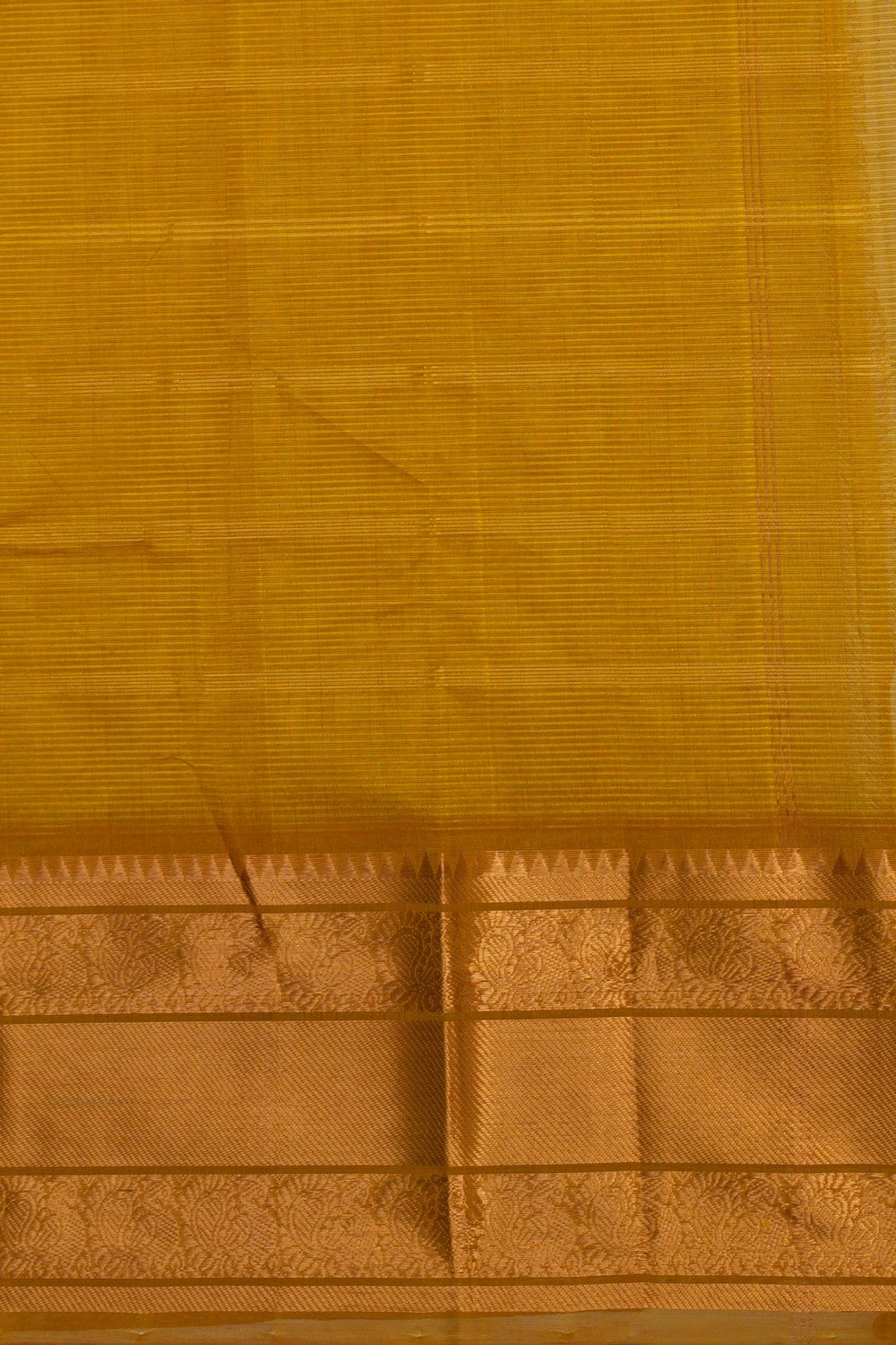Image of Mangalgiri Zari Kattam Yellow Saree