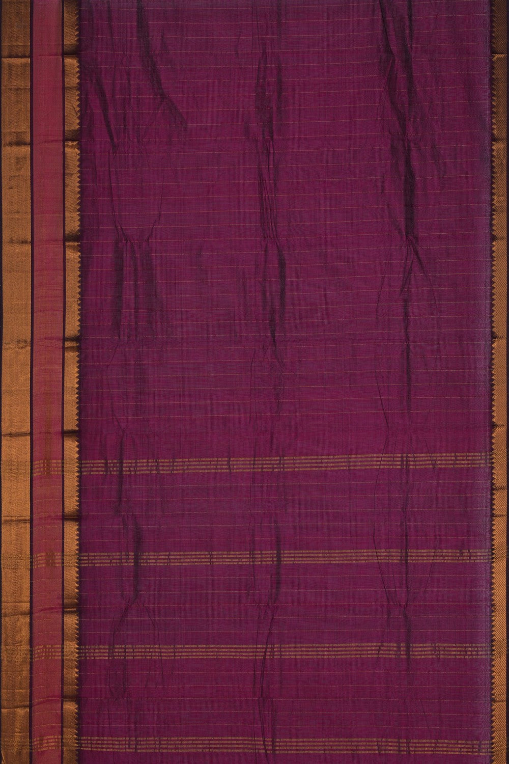 Image of Mangalgiri Zari Striped Plum-Pink Saree